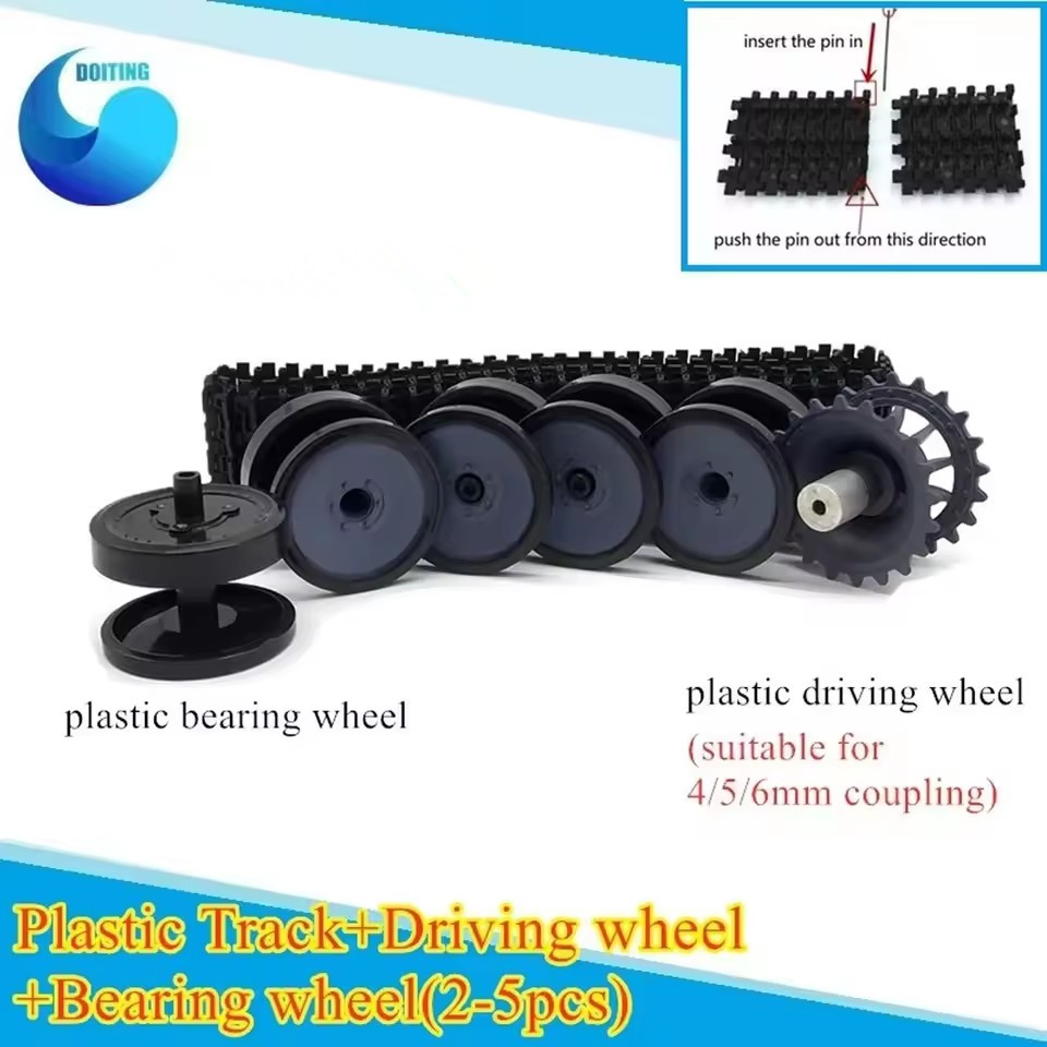 Tracked Robot Chassis - Plastikowe koła + plastikowy zestaw gąsienic