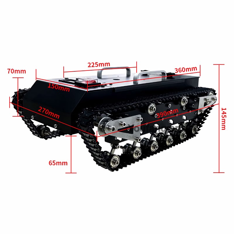 Podwozie czołgu RC z metalowym – Tracked Robot Chassis recenzja i cena