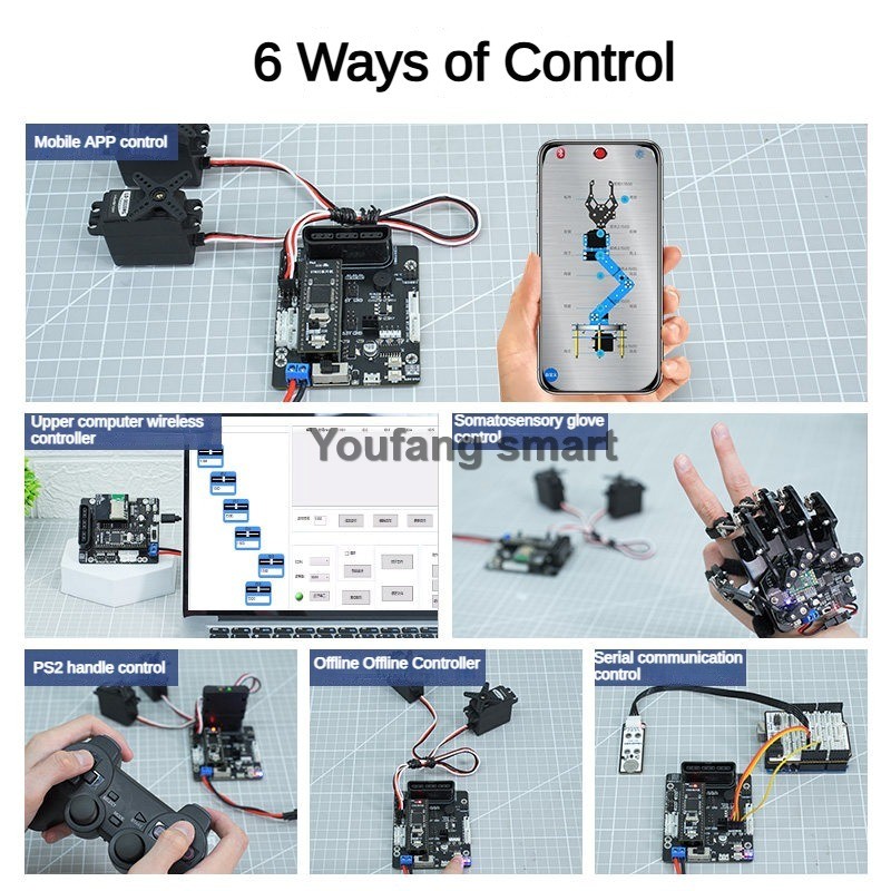 6-kanałowy sterownik serwomech – Robot Arm Kit recenzja i cena